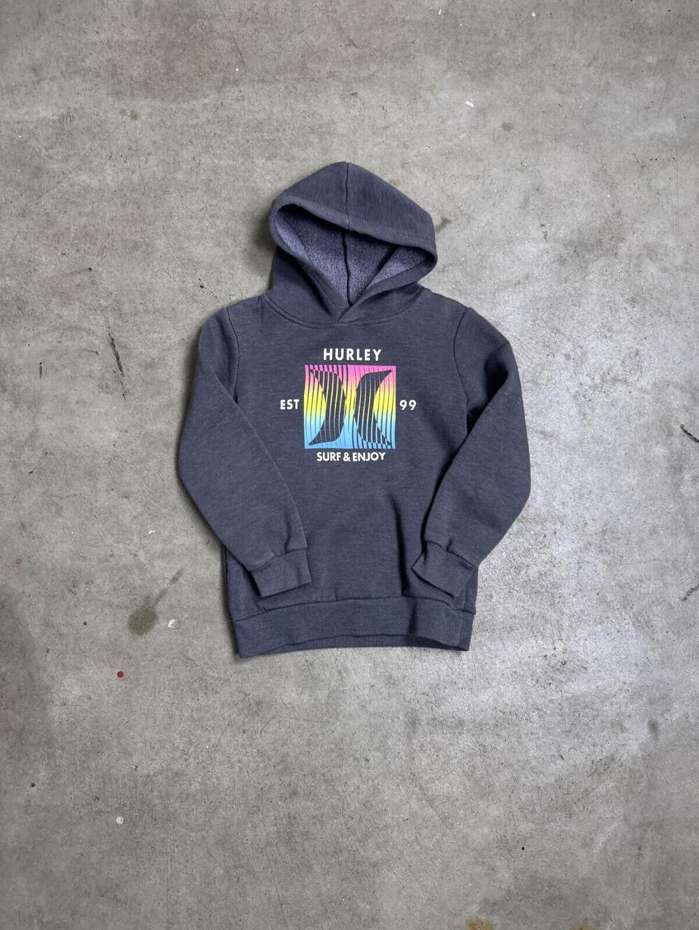 Hurley Kids Surf & Enjoy Graphic Hoodie Gray